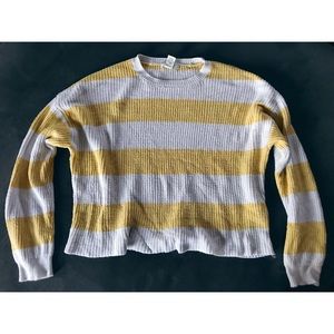 Yellow Knitted stretchy cropped-ish sweater